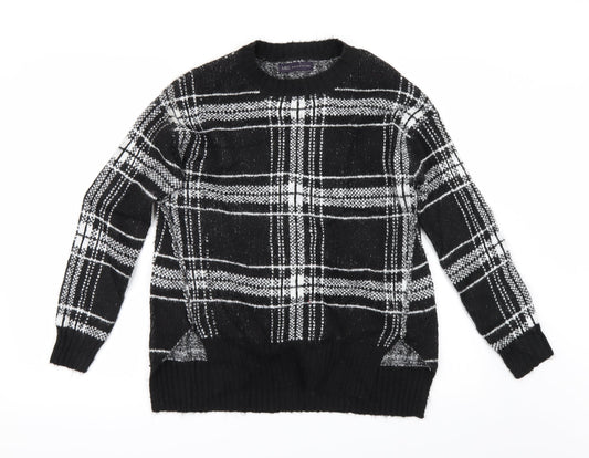 Marks and Spencer Womens Black Check  Pullover Jumper Size S