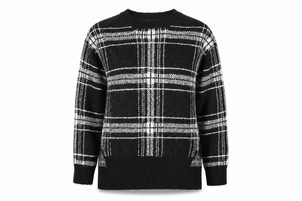 Marks & Spencer Womens Black Check  Pullover Jumper Size S