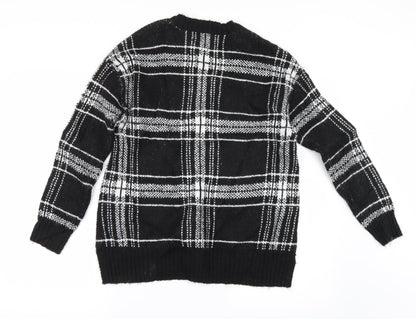Back view of Marks & Spencer women’s black check jumper, size S