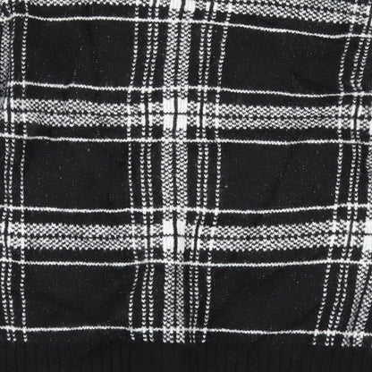 Brand and care label for Marks & Spencer women’s black check jumper, size S