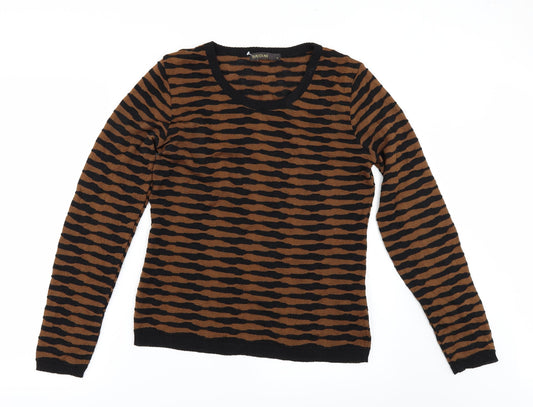 Supertrash Womens Gold Striped  Pullover Jumper Size M