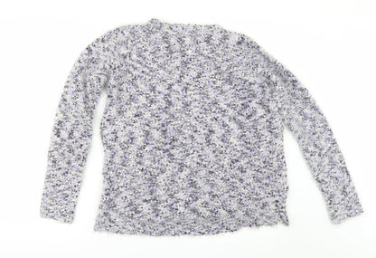 Back view of M&Co women’s purple jumper, size UK 12