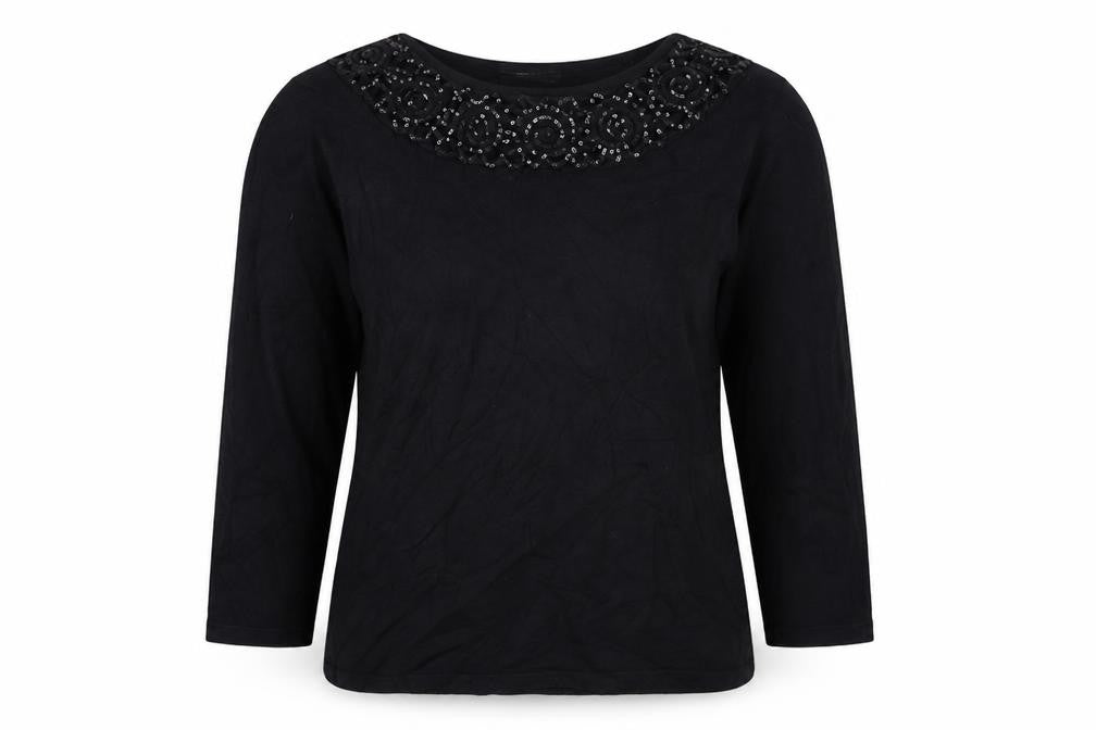 David Emanuel Womens Black   Pullover Jumper Size S  - sequin