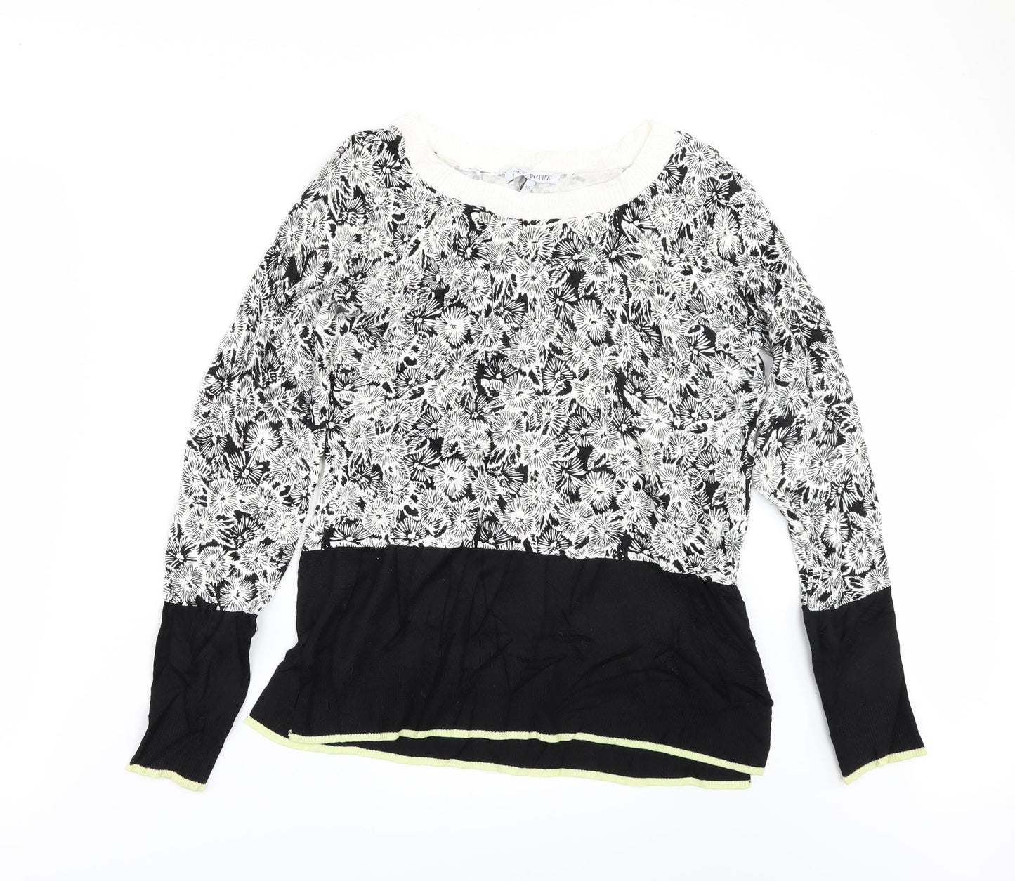 NEXT Womens Black Floral  Pullover Jumper Size 6