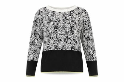 Front view of Next women’s black floral jumper, size UK 6