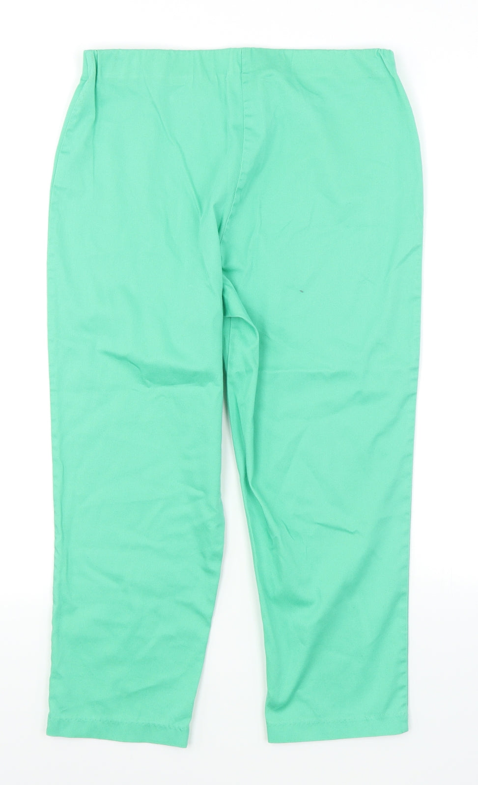 Back view of Simply Stockshop women’s green capri trousers, size UK 10, 20-inch leg