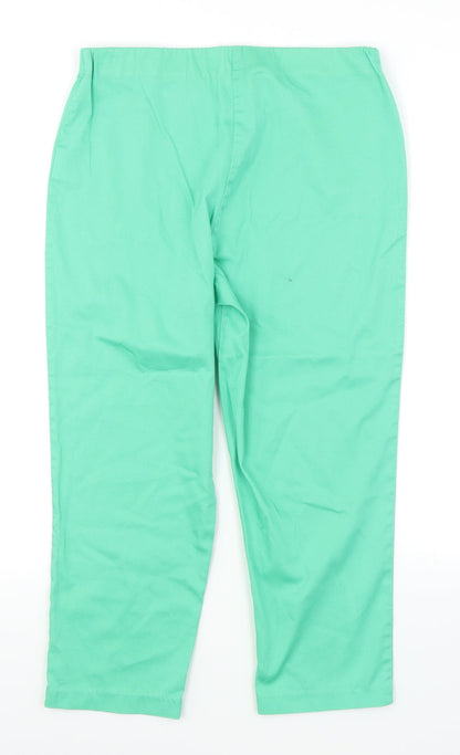 Back view of Simply Stockshop women’s green capri trousers, size UK 10, 20-inch leg