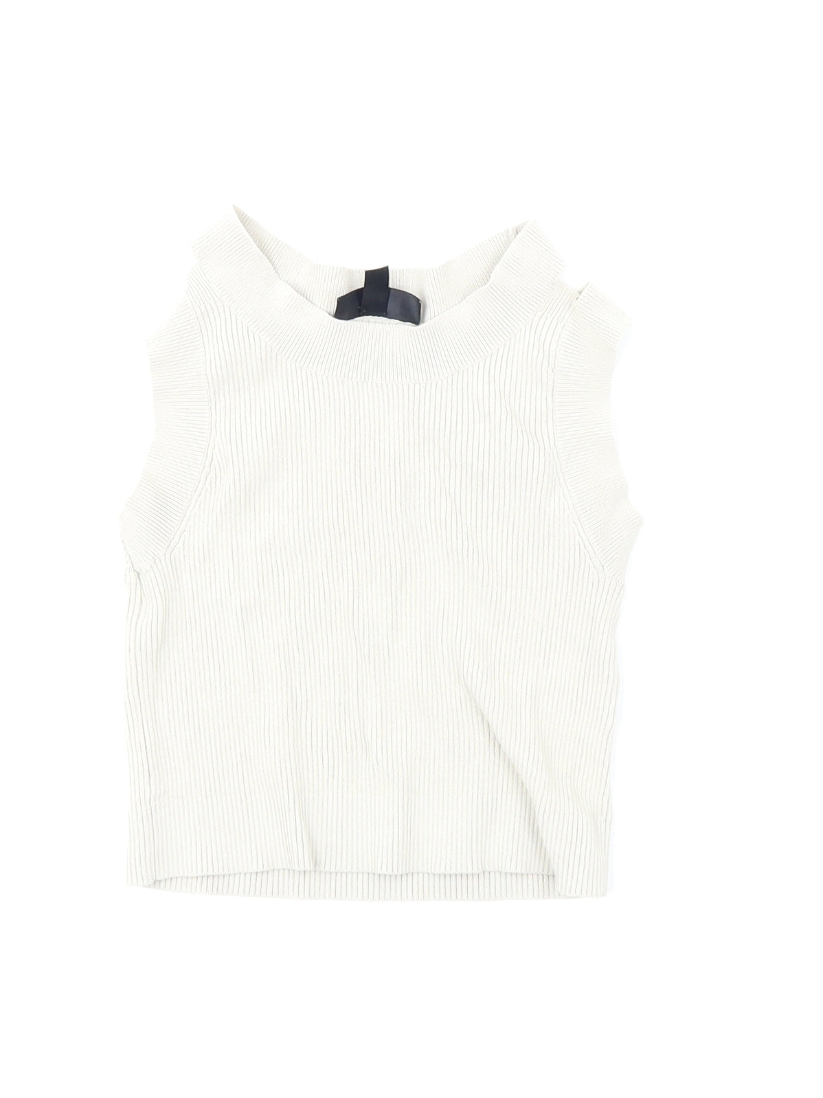 Topshop Womens Beige   Cropped Tank Size 6  - Cold Shoulder