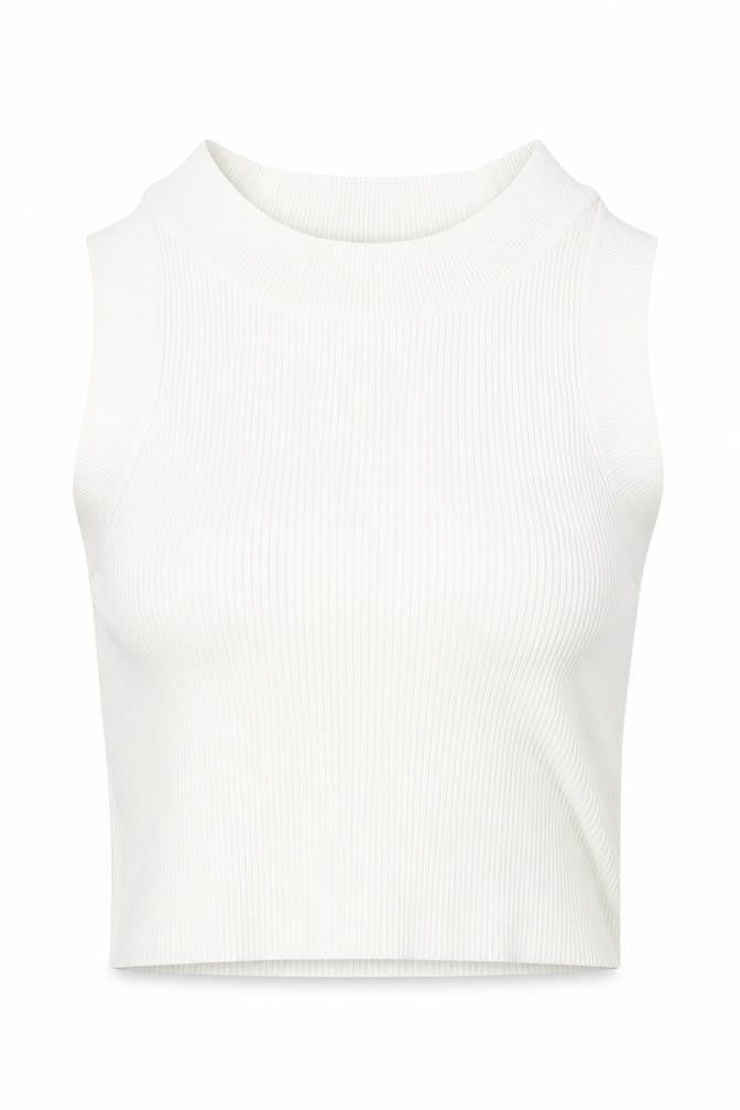 Topshop Womens Beige   Cropped Tank Size 6  - Cold Shoulder