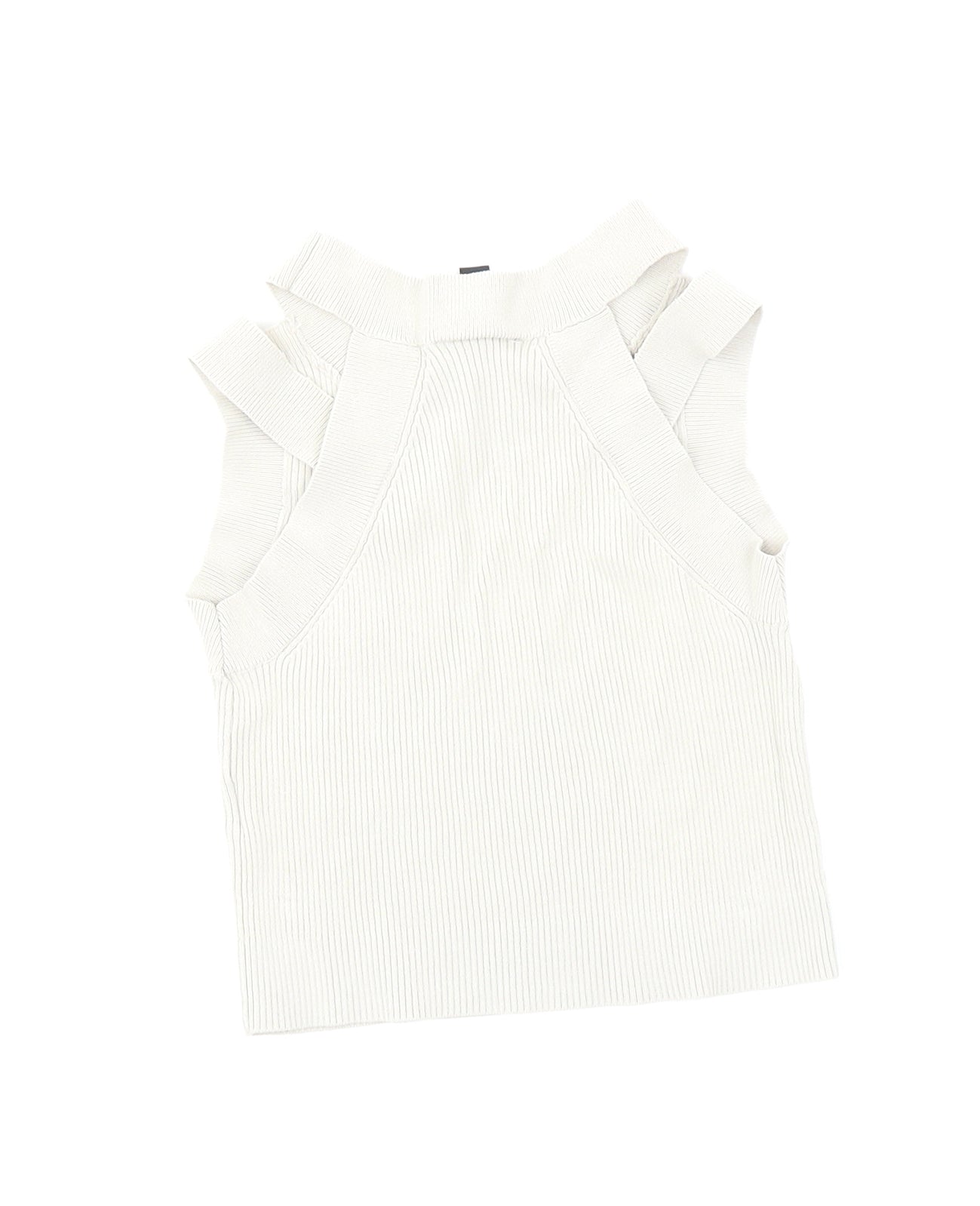 Topshop Womens Beige   Cropped Tank Size 6  - Cold Shoulder