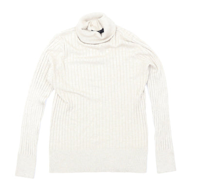 Front view of F&F women’s beige knit jumper, size UK 12