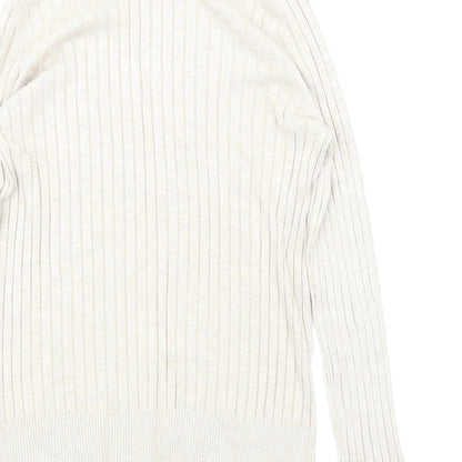 Brand and care label for F&F women’s beige knit jumper, size UK 12