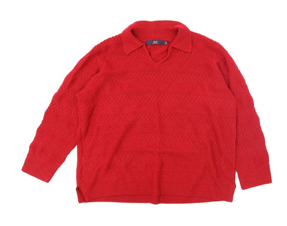 Additional front view of ISLE women’s red knit jumper, size XL