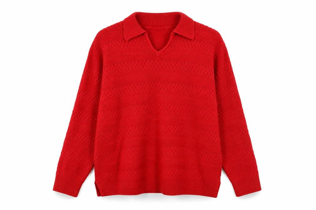 ISLE  Womens Red  Knit Pullover Jumper Size XL