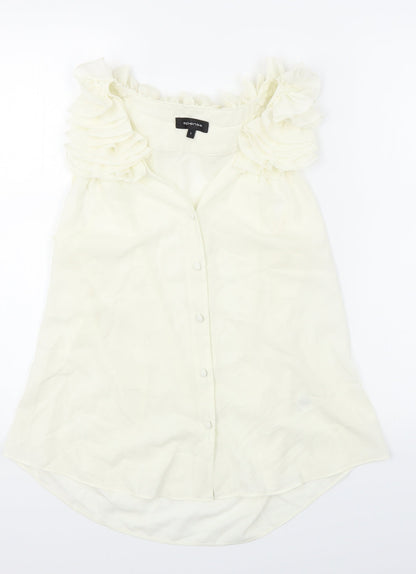 Additional front view of Spense women’s white basic blouse, size L