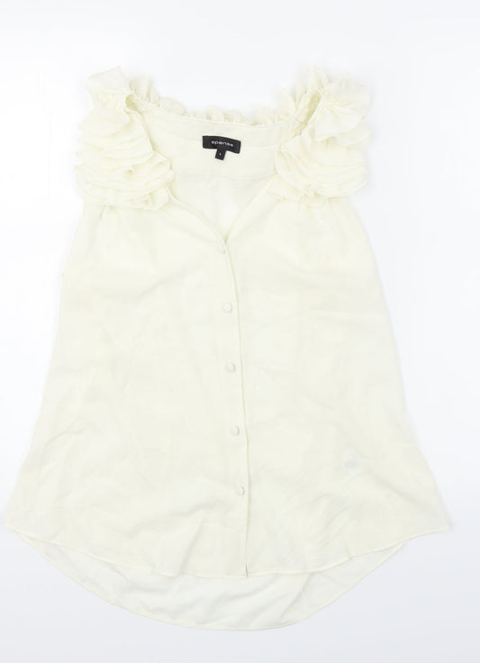 Spense Womens White   Basic Blouse Size L