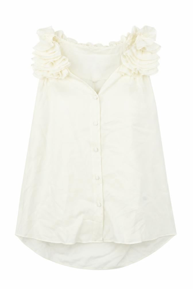 Spense Womens White   Basic Blouse Size L