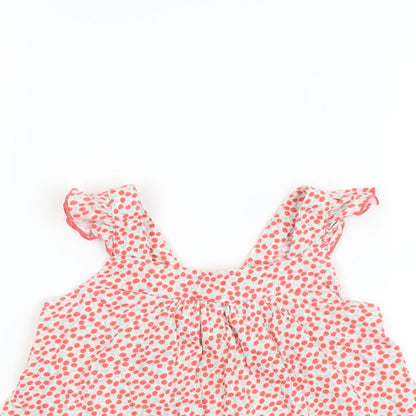 Close-up detail of Nexed girls’ pink solid cami pyjama top, size 2-3, years - cherry pattern