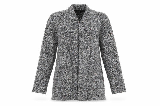 Front view of F&F women’s grey cardigan jumper, size UK 6