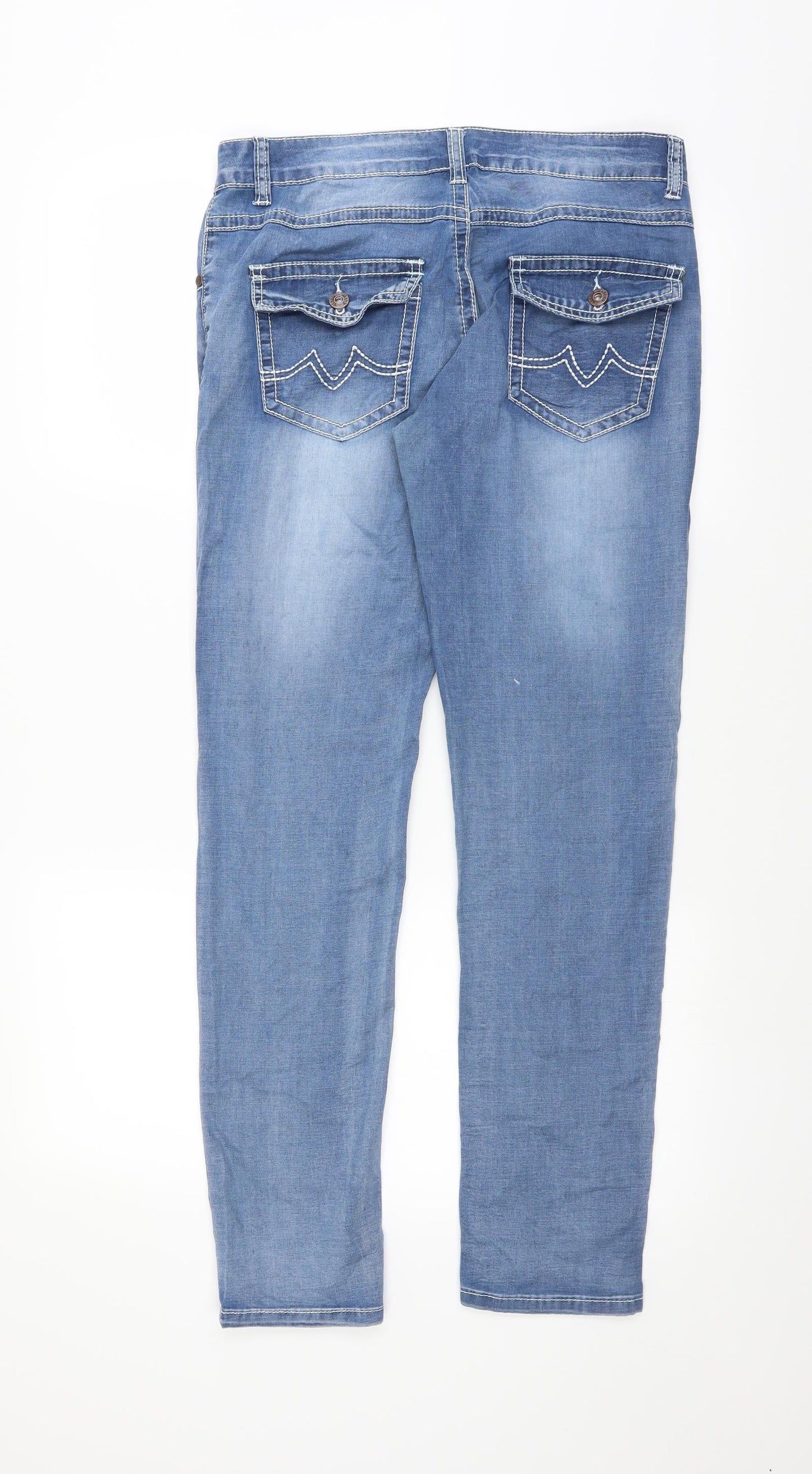 Preworn Womens Blue  Denim Skinny Jeans Size 32 in L30 in