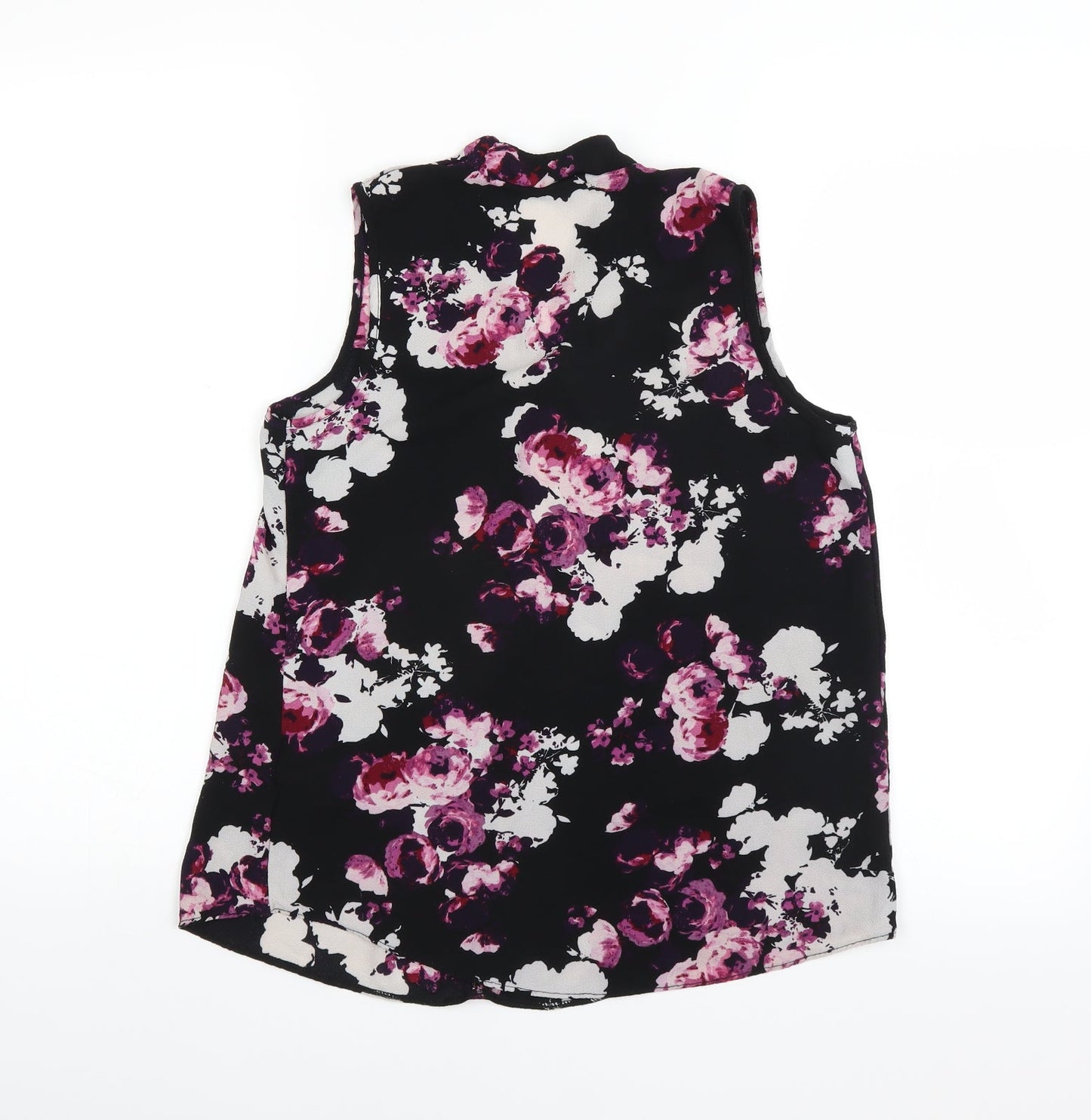 Peacocks Womens Black Floral  Basic Blouse Size 8