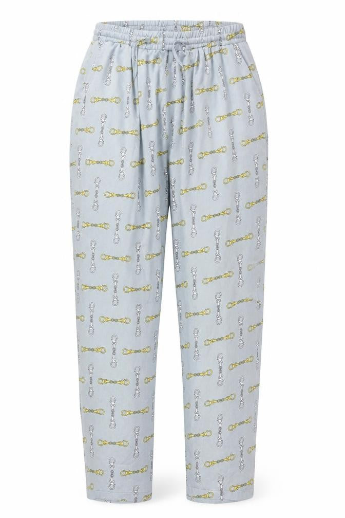 PRETTYLITTLETHING Womens Blue   Trousers  Size 10 L26 in - chain pattern