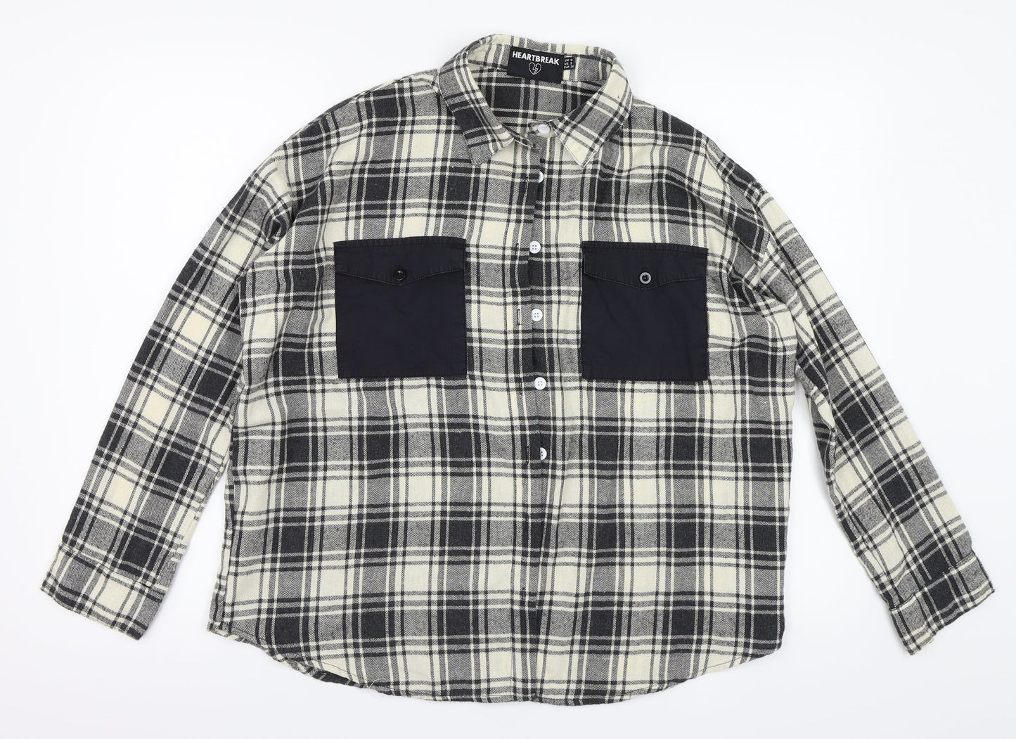 HEARTBREAK Womens Multicoloured Check  Basic Button-Up Size 8