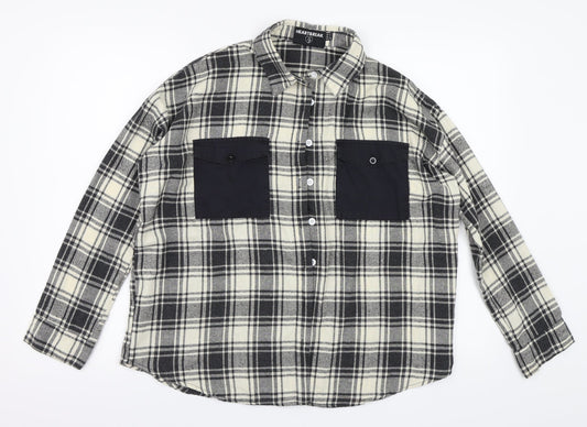 HEARTBREAK Womens Multicoloured Check  Basic Button-Up Size 8