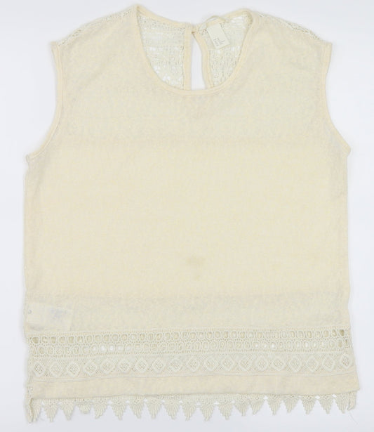 H&M  Womens Ivory   Basic T-Shirt Size XS