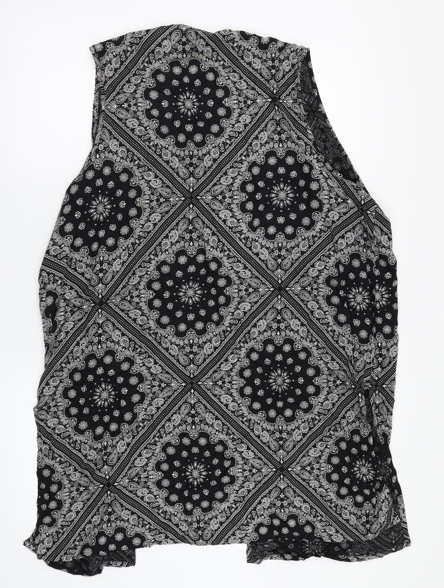 Peacocks Womens Black Floral  Basic Blouse Size M