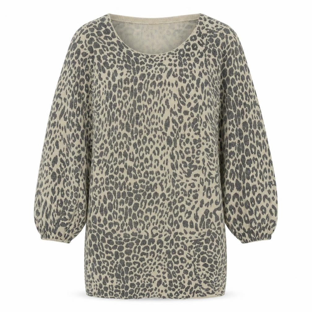 SWEEWE Womens Ivory Animal Print  Pullover Jumper Size M  - Size M/L
