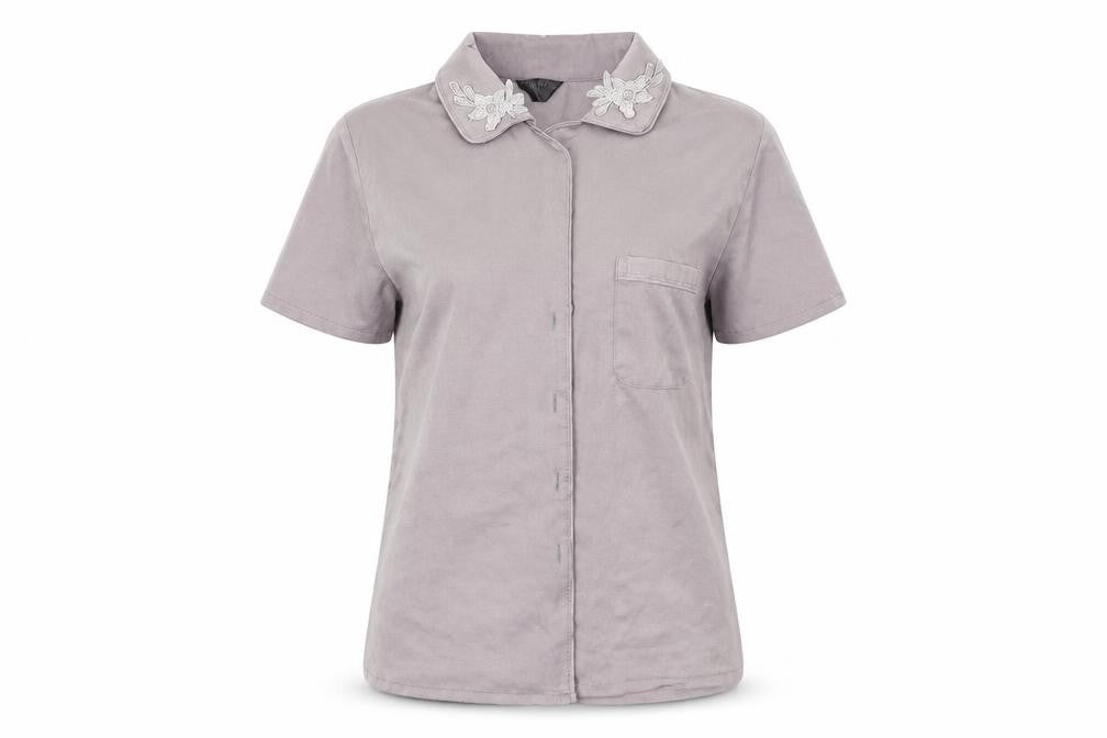 Secret Possessions Womens Grey   Basic Button-Up Size 4