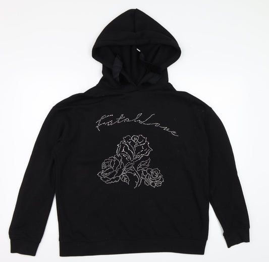 Topshop Womens Black   Pullover Hoodie Size 6