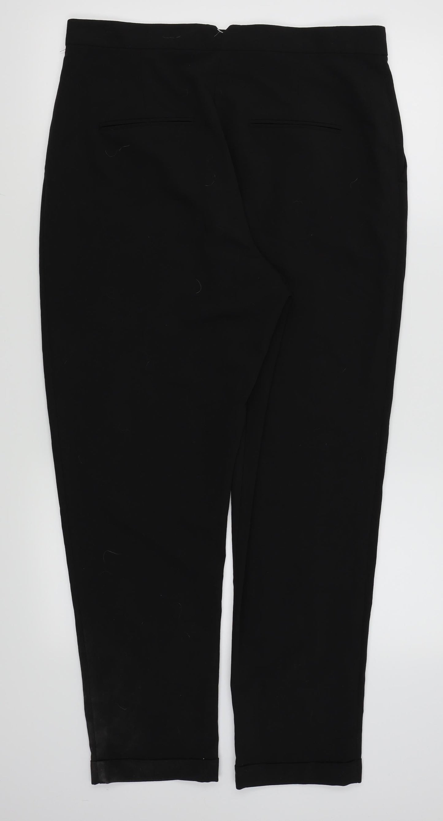 Preworn Womens Black   Trousers  Size 16 L26 in