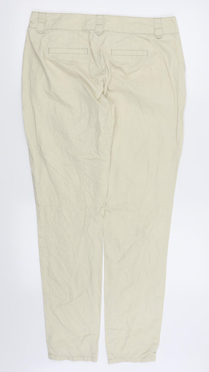 Back view of Veromoda women’s beige chino trousers, size UK 12, 29-inch leg