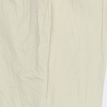 Brand and care label for Veromoda women’s beige chino trousers, size UK 12, 29-inch leg
