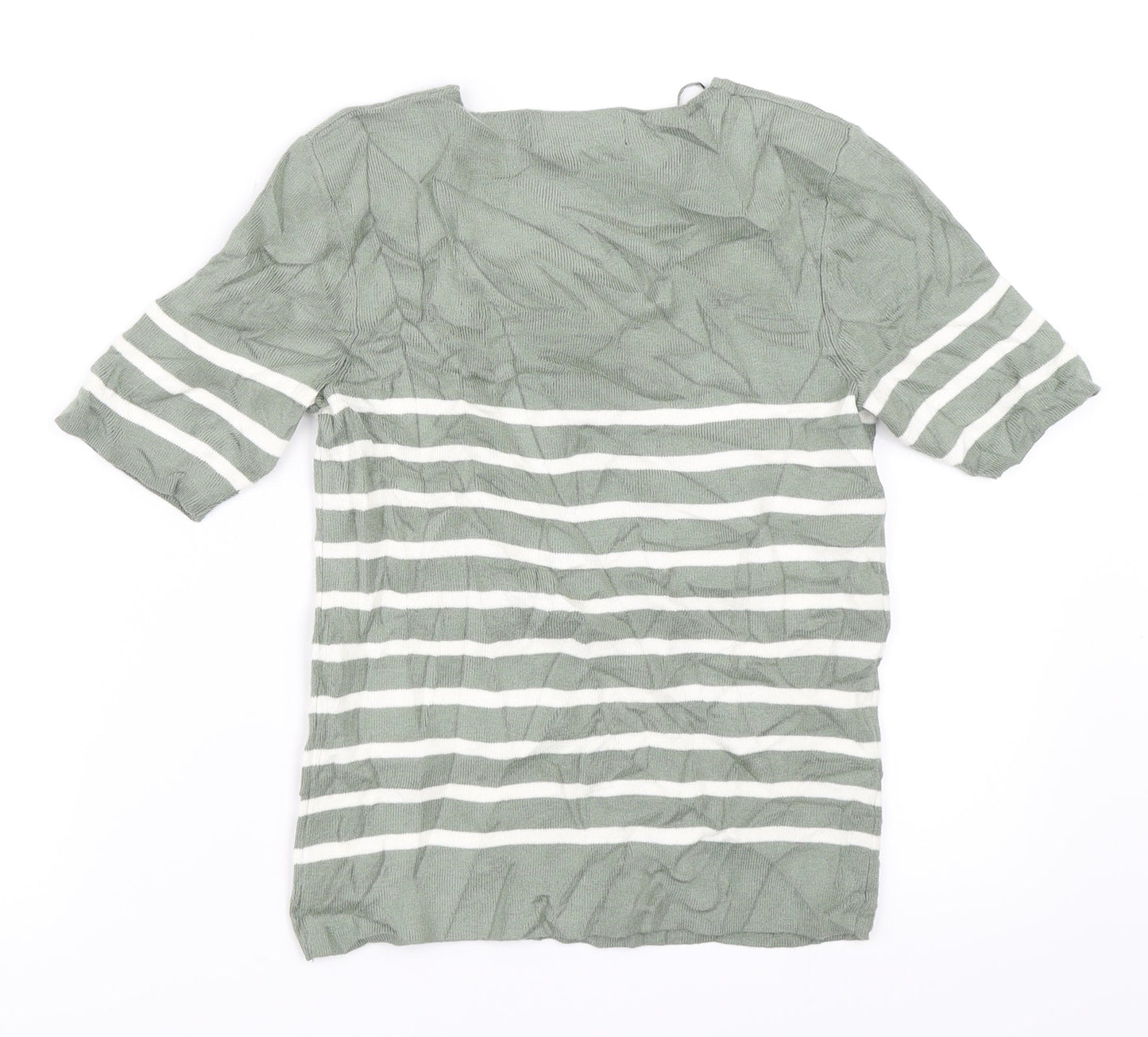 Marks and Spencer Womens Green Striped  Pullover Jumper Size 8