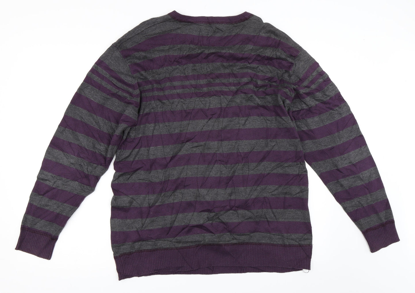 Philosophy Blues Original Mens Purple Striped  Pullover Jumper Size M