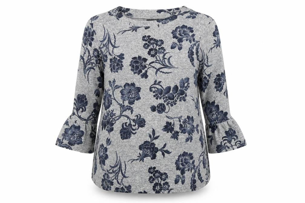 Quiz Womens Grey Floral  Pullover Jumper Size 14