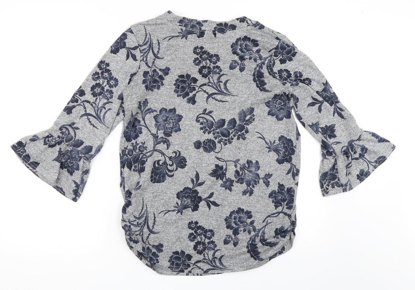 Quiz Womens Grey Floral  Pullover Jumper Size 14