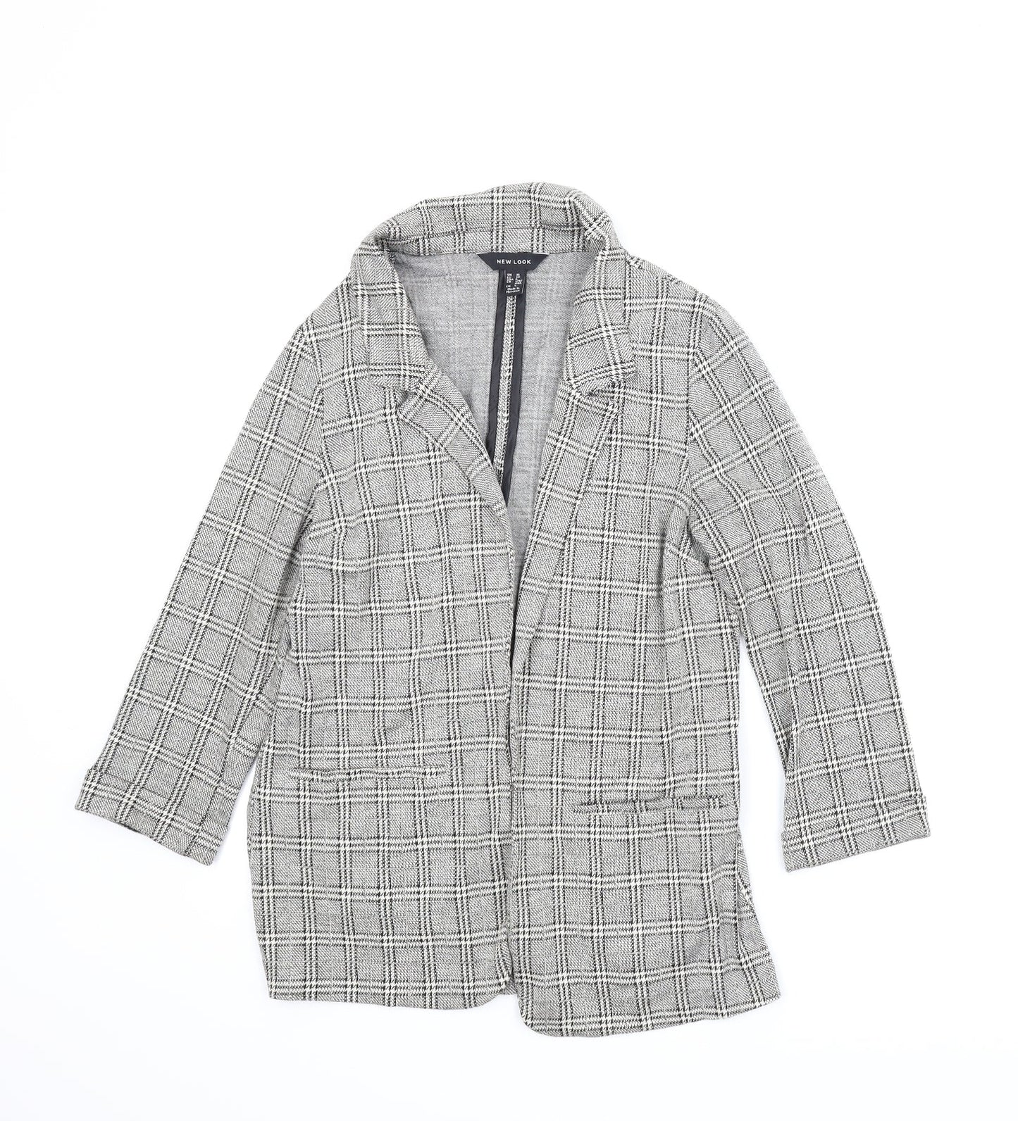 New Look Womens Grey Plaid  Jacket  Size 10