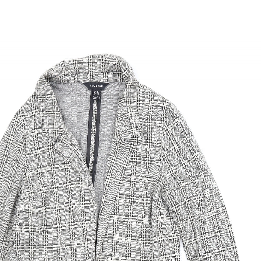 New Look Womens Grey Plaid  Jacket  Size 10