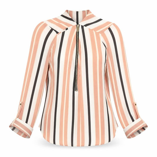 River Island Womens Orange Striped  Basic Blouse Size 8