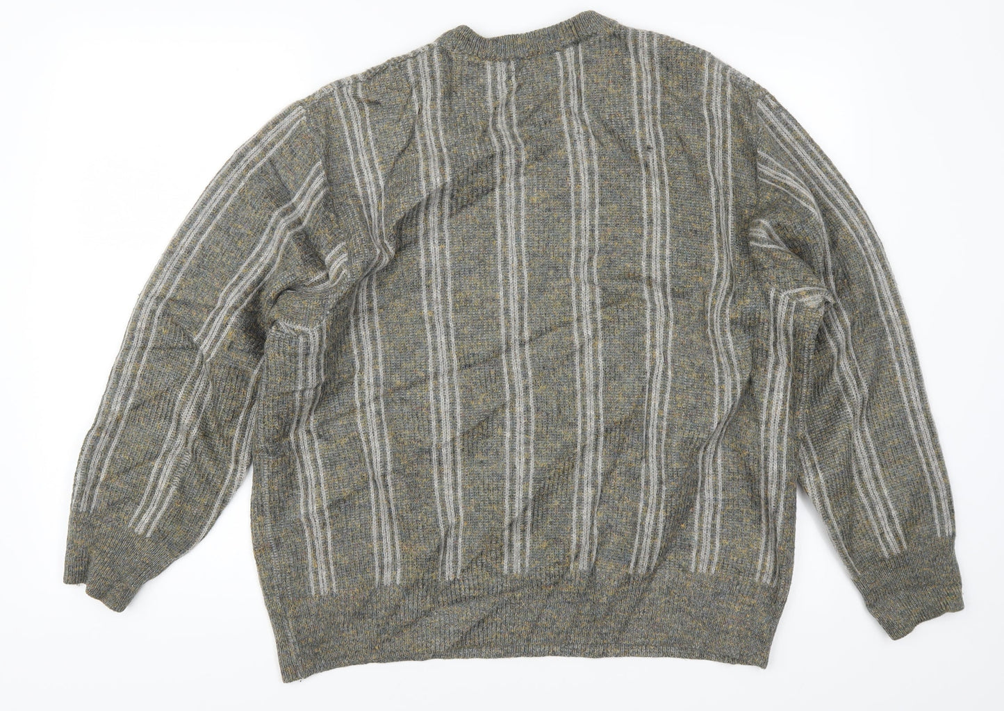 Strichschon Mens Grey Striped  Pullover Jumper Size XL