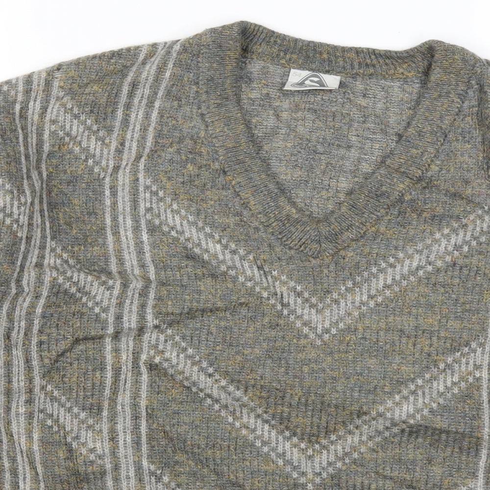 Strichschon Mens Grey Striped  Pullover Jumper Size XL
