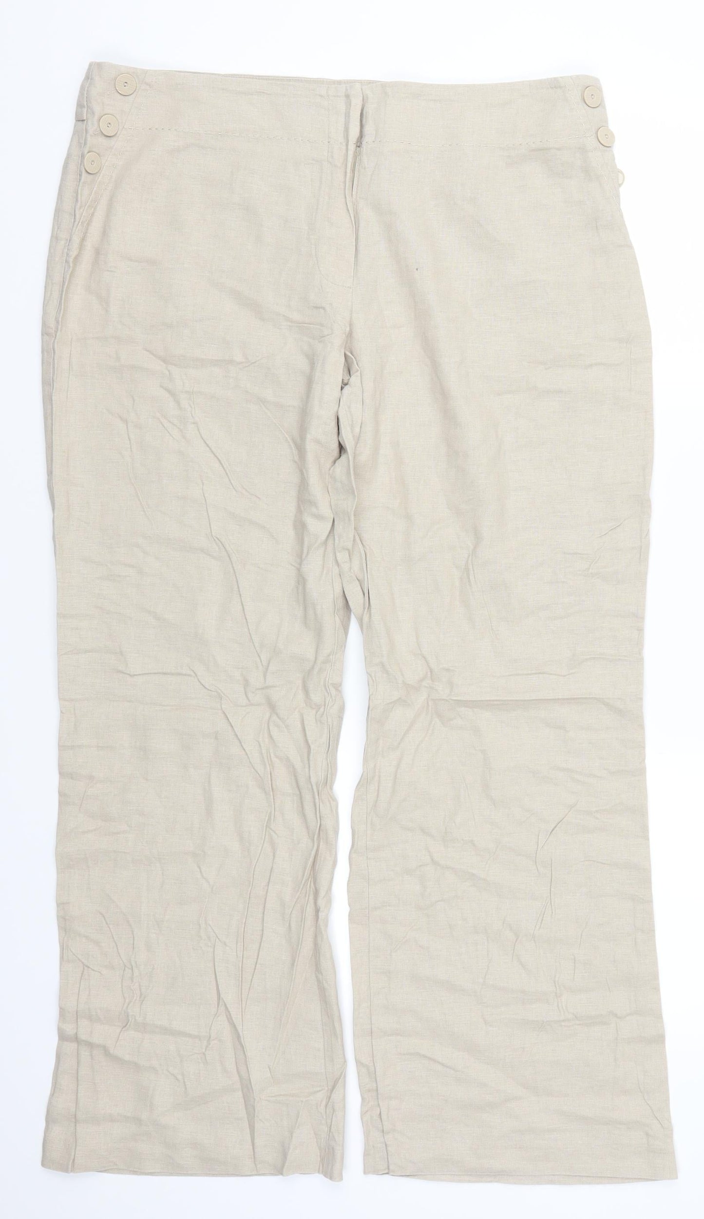 Marks and Spencer Womens Beige   Trousers  Size 16 L28 in