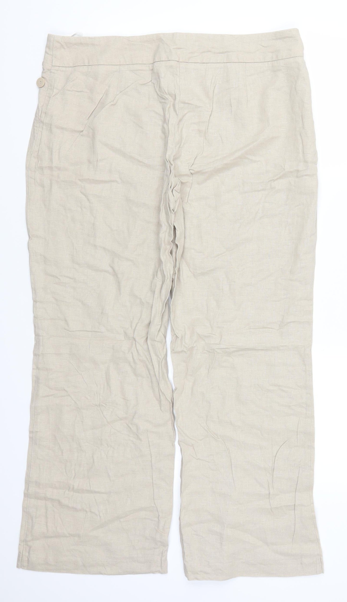 Marks and Spencer Womens Beige   Trousers  Size 16 L28 in