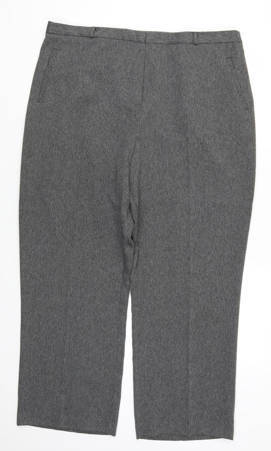 BHS Womens Grey Herringbone  Trousers  Size 20 L27.5 in