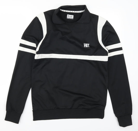 HIIT Mens Black Striped  Pullover Sweatshirt Size S