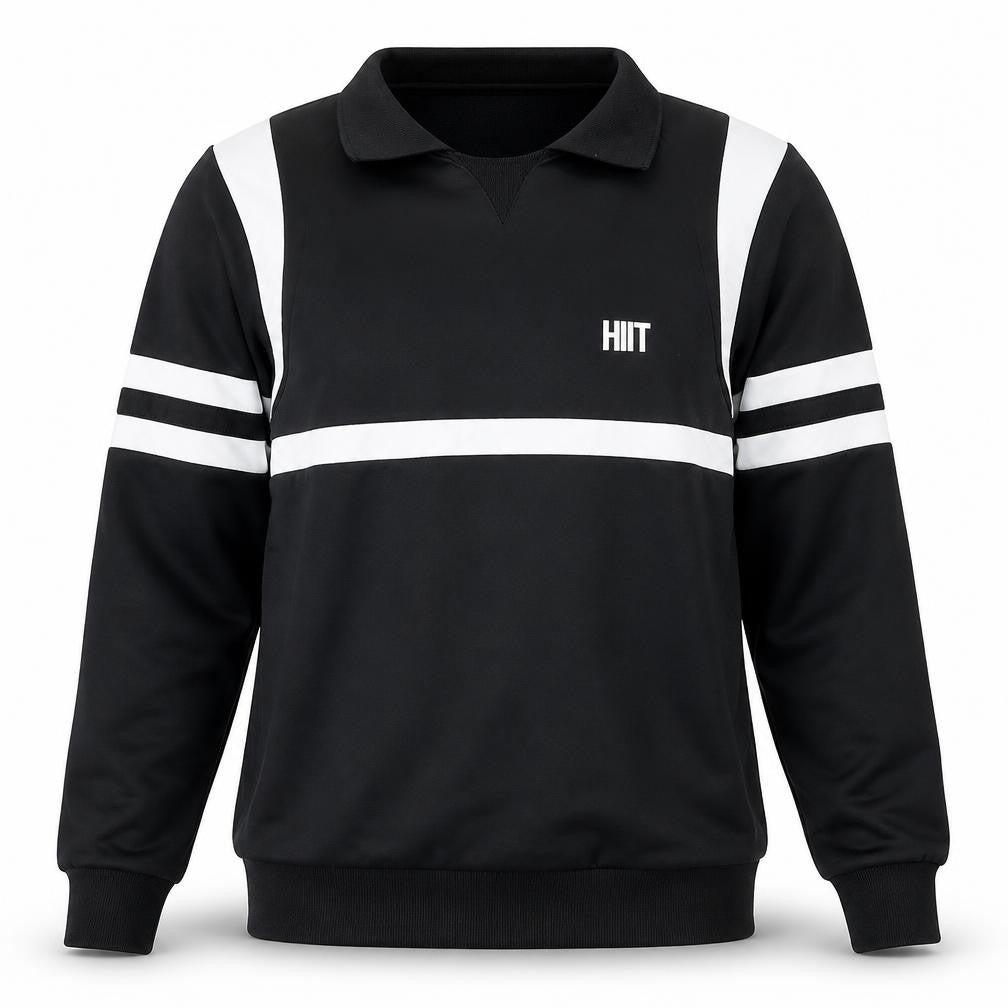 HIIT Mens Black Striped  Pullover Sweatshirt Size S